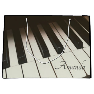 Piano Keys - Stylish Black & White Photograph Large Gift Bag