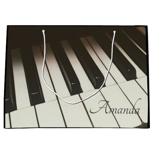 Piano Keys _ Stylish Black  White Photograph Large Gift Bag