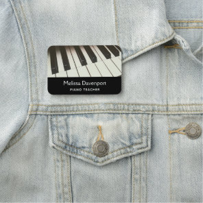 Piano Keys - Stylish Black & White Photograph Name Tag