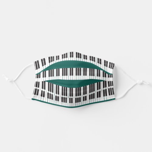 Piano Keys Teal Pianist Pattern Adult Cloth Face Mask