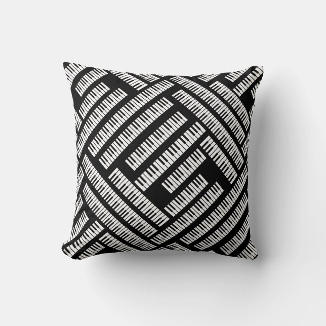 Piano Keys Throw Pillow (Front)