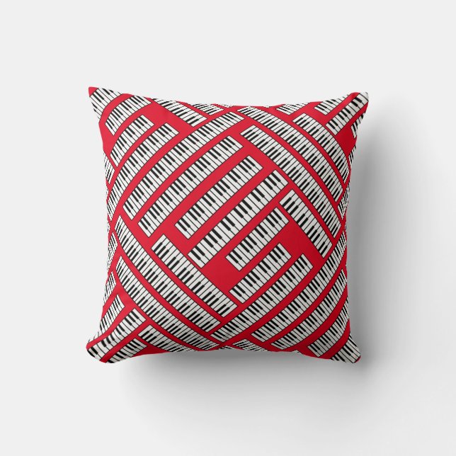 Piano Keys Throw Pillow (Front)