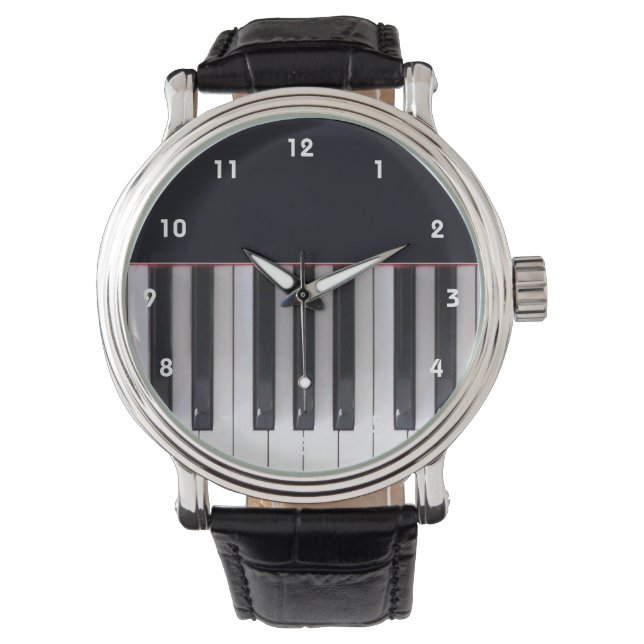 Piano Keys Watch by Leslie Harlow (Front)