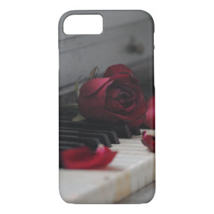 Piano Keys with a Red Rose iPhone 8/7 Case