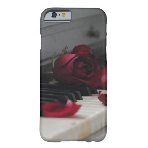 Piano Keys with a Red Rose Barely There iPhone 6 Case