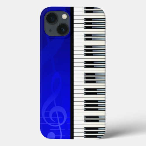 Piano Keys with Blue effect musical notes iPhone 13 Case