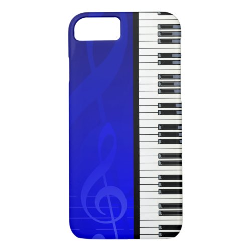 Piano Keys with Blue effect musical notes iPhone 87 Case