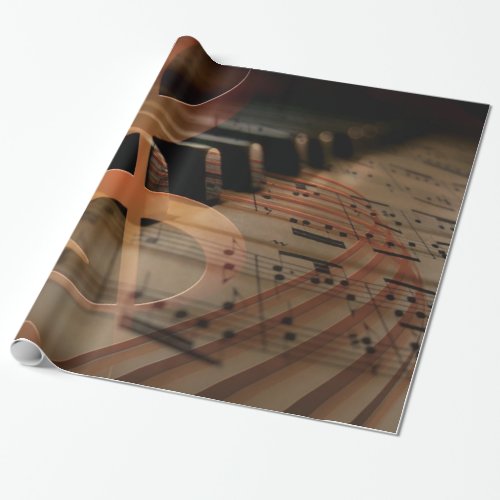 Piano Keys with Clef Wrapping Paper