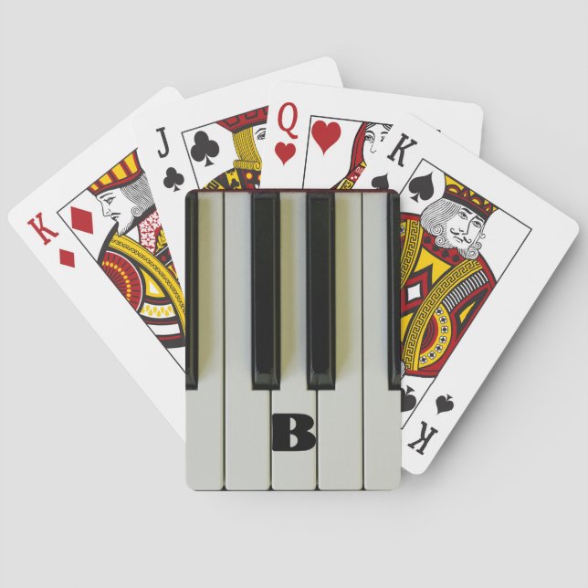 Piano Keys with Custom Initial Poker Cards (Back)