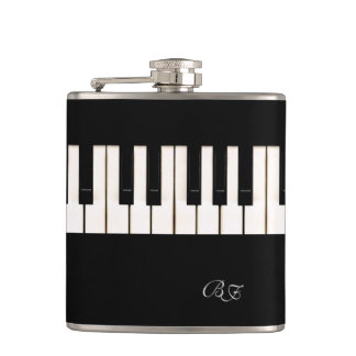 Piano Keys with Initials Hip Flask