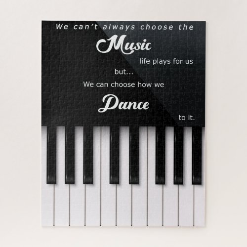 Piano Keys with Music and Dance Life Quote Jigsaw Puzzle