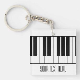 Piano Keys with Name Keychain