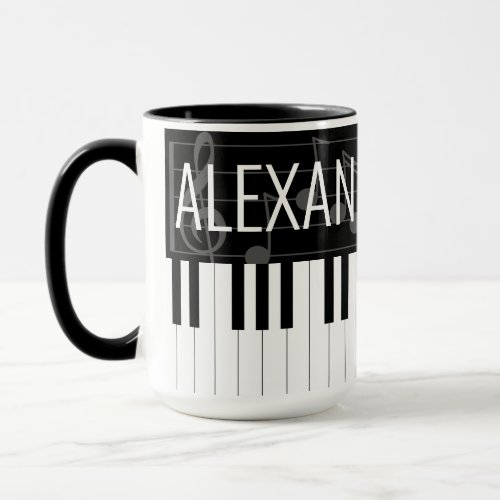 Piano Keys with Name Mug