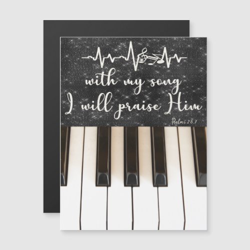 Piano Keys with Psalms Bible Verse Quote