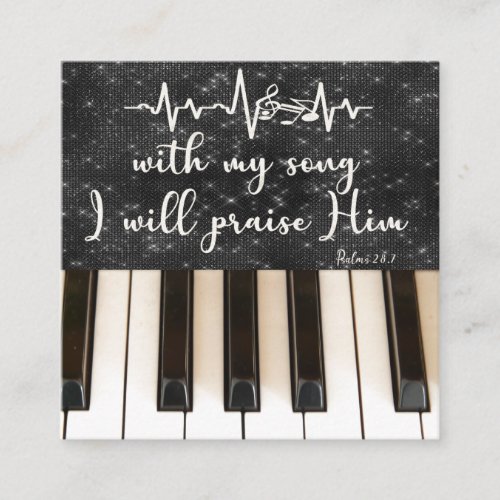 Piano Keys with Psalms Bible Verse Quote Enclosure Card