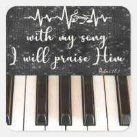 Piano Keys with Psalms Bible Verse Quote