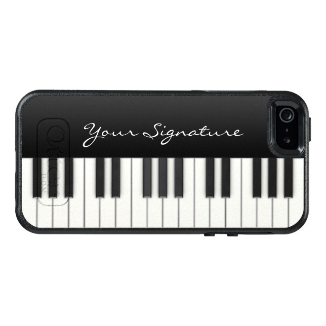 Piano Keys with Signature Otterbox iPhone Case (Back Horizontal)