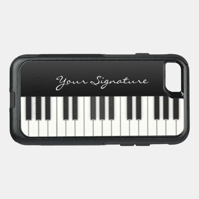 Piano Keys with Signature Otterbox iPhone Case (Back Horizontal)