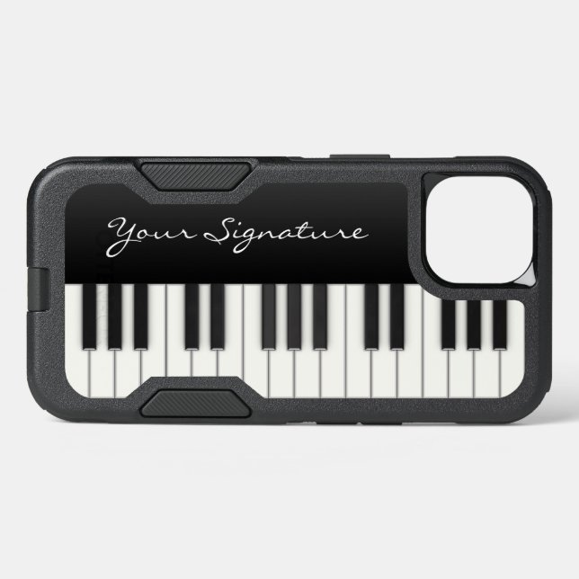 Piano Keys with Signature Otterbox iPhone Case (Back Horizontal)