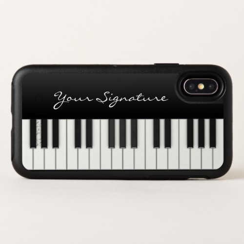 Piano Keys with Signature OtterBox Symmetry iPhone X Case - Cool for musicians, especially pianists. Piano keys design, with your signature.