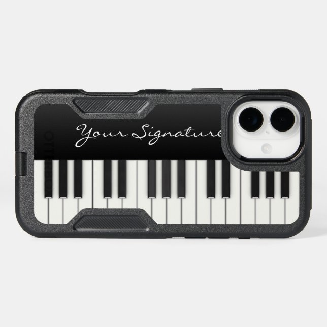 Piano Keys with Signature Otterbox iPhone Case (Back Horizontal)