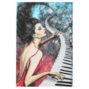 Piano Lady Metal Print