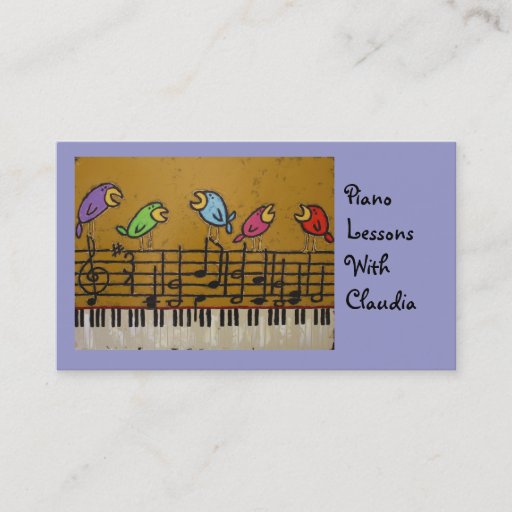 Customizable piano lesson business card