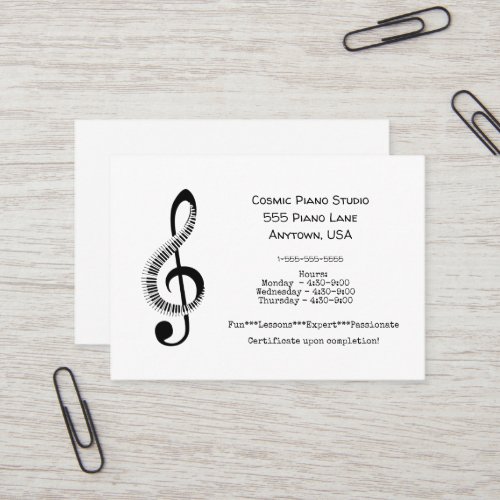 Piano Lesson Business Card