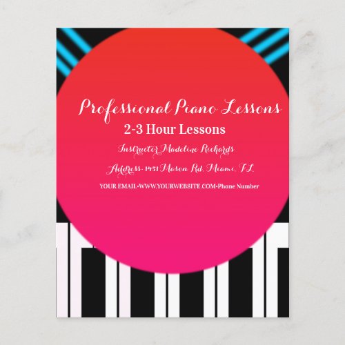 Piano Lesson Musical Keyboard Instructor Tutor Flyer