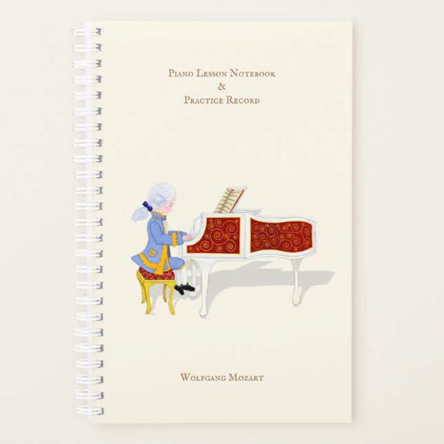 Piano Lesson & Practice Record Personalized Planner (Front)