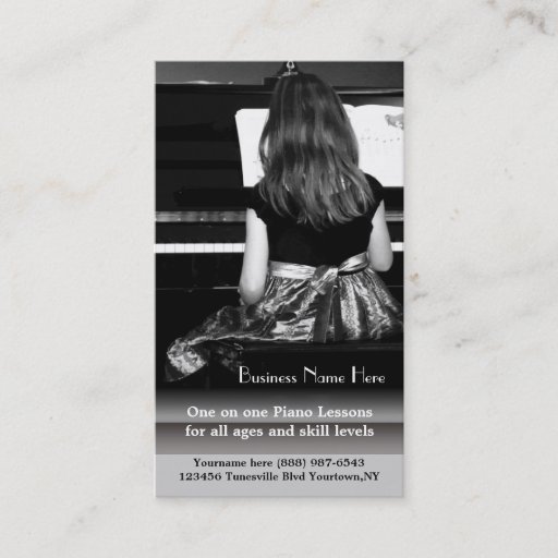 Customizable Piano Lessons and Music Teachers Business Card Templates