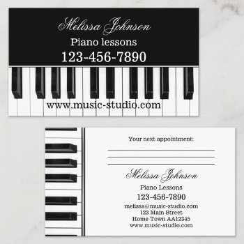 Piano Lessons Appointment Business Card by sunnysites at Zazzle