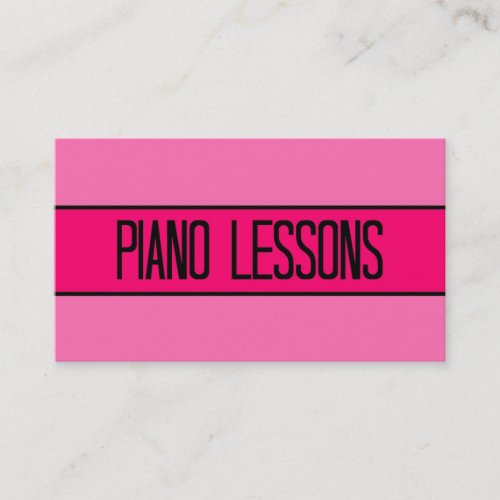 Piano Lessons Baby and Hot Pink Business Card