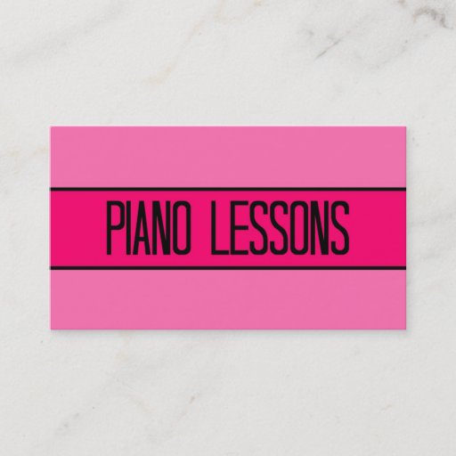 Customizable Piano Lessons Baby and Hot Pink Business Card