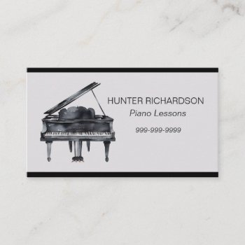 Piano Lessons Business Card by ProfessionalDevelopm at Zazzle