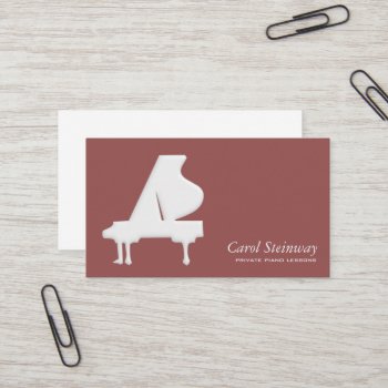 Piano Lessons Business Card by TerryBain at Zazzle