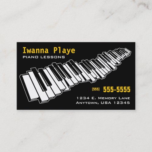 Piano Lessons Business Card