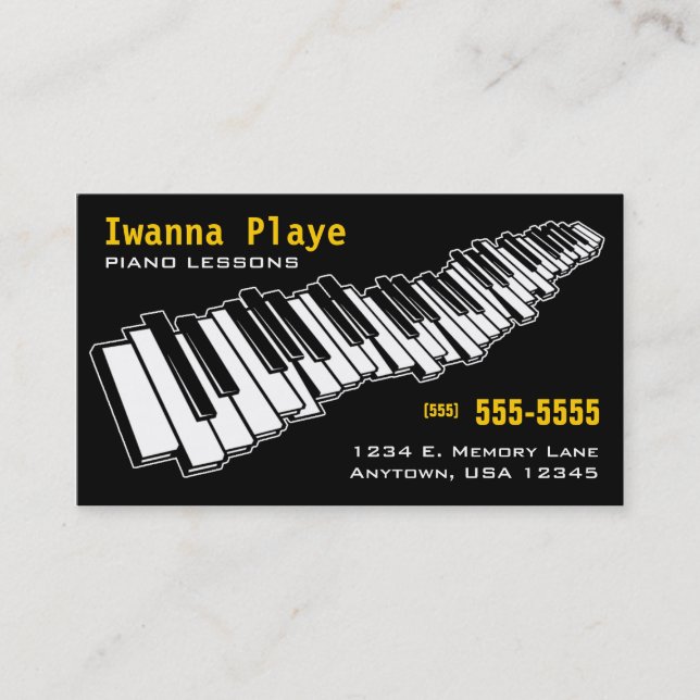 Piano Lessons Business Card (Front)