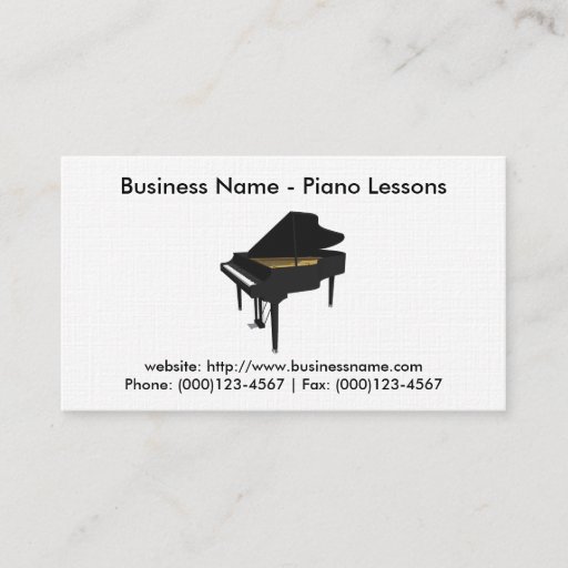 Customizable Piano Lessons Business Card: Piano 3D Model