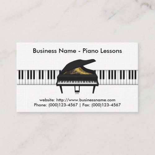 Piano Lessons Business Card: Piano 3D Model