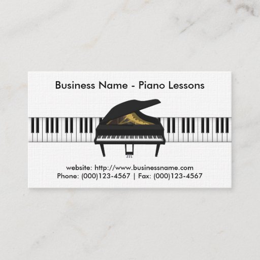Customizable Piano Lessons Business Card: Piano 3D Model