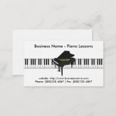 Piano Lessons Business Card: Piano 3D Model Business Card (Front/Back)