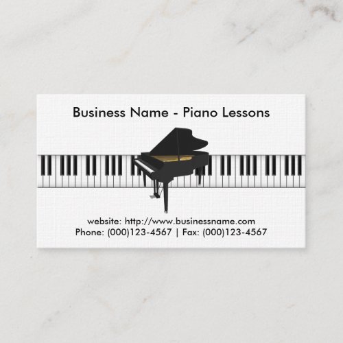 Piano Lessons Business Card: Piano 3D Model