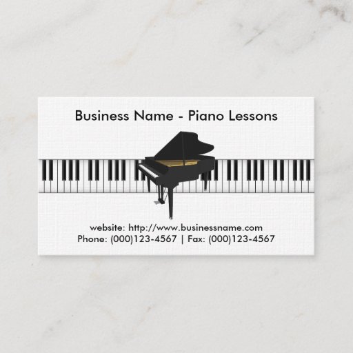 Customizable Piano Lessons Business Card: Piano 3D Model