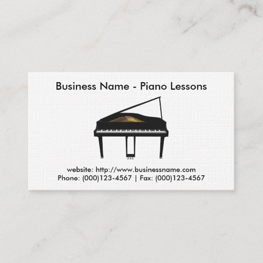 Customizable Piano Lessons Business Card: Piano 3D Model