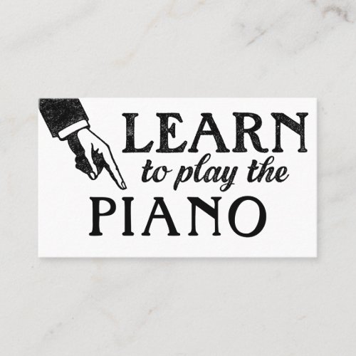 Piano Lessons Business Cards _ Cool Vintage