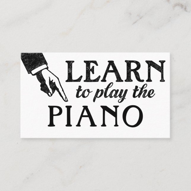 Piano Lessons Business Cards - Cool Vintage (Front)