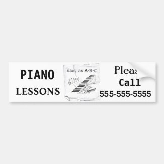 Piano Lessons - Customizable Bumper Sticker