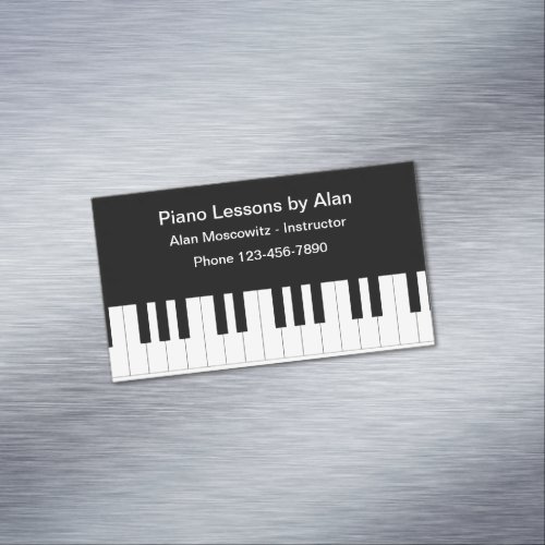 Piano Lessons Instructor Business Card Magnet