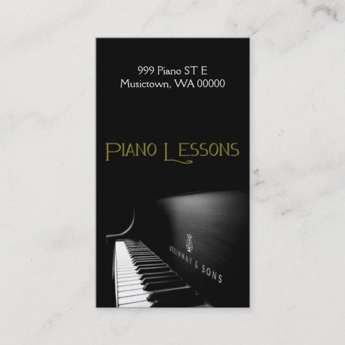 Piano Lessons, Instructor, Music Business Card